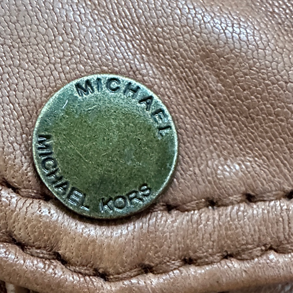 Michael Kors Tan Leather Jacket, Soft and Vintage - Picture 3 of 14